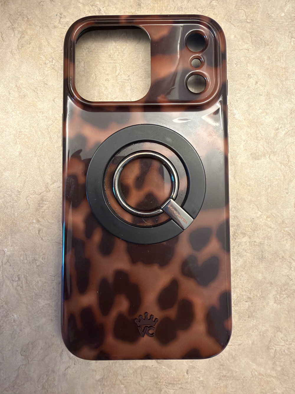 Velvet Caviar Leopard Print Ring Grip iPhone 17Pro Max Case - Brown